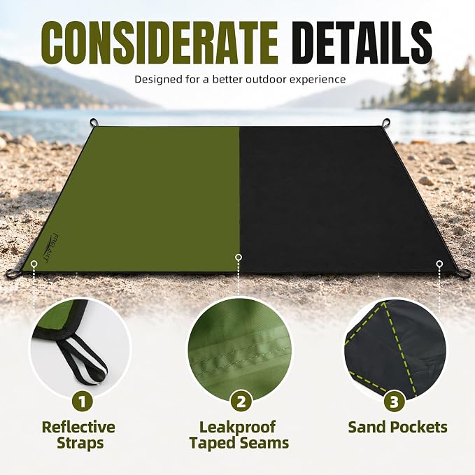 Frelaxy Pocket Picnic Blanket, Waterproof Blanket for Beach Festival | Lightweight compact design, Multi-use outdoor blanket, Waterproof & sandproof material, Easy to carry, Picnic, Camping - Image 3