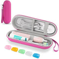 Toothbrush Travel Case for Oral B/Oral-B Pro 1000 1500 5000 7000 & Philips Sonicare 4100 1100 5300 5100 6100/iO Electric Toothbrush, Hard Protective Storage Bag (Pink case with toothbrush cap) by TYSORETY