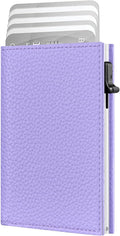 RFID Wallet Women - Small Slim Trifold Leather Wallet with Metal Pop Up Card Holder, 2026 Trendy Lavender Purple, Holds 11 Cards 10+ Bills, ID Window Cash Slot, Gift for Her by vastscenery