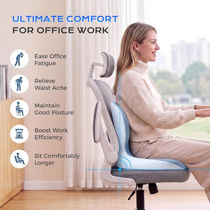 Coverado Car Seat Cushion and Lumbar Support Pillow One Piece, Memory Foam Ergonomic Back Support Driving Seat Cushion for Back Pain, Non-Slip Washable Cushion for Car, Driver, Office - Image 5