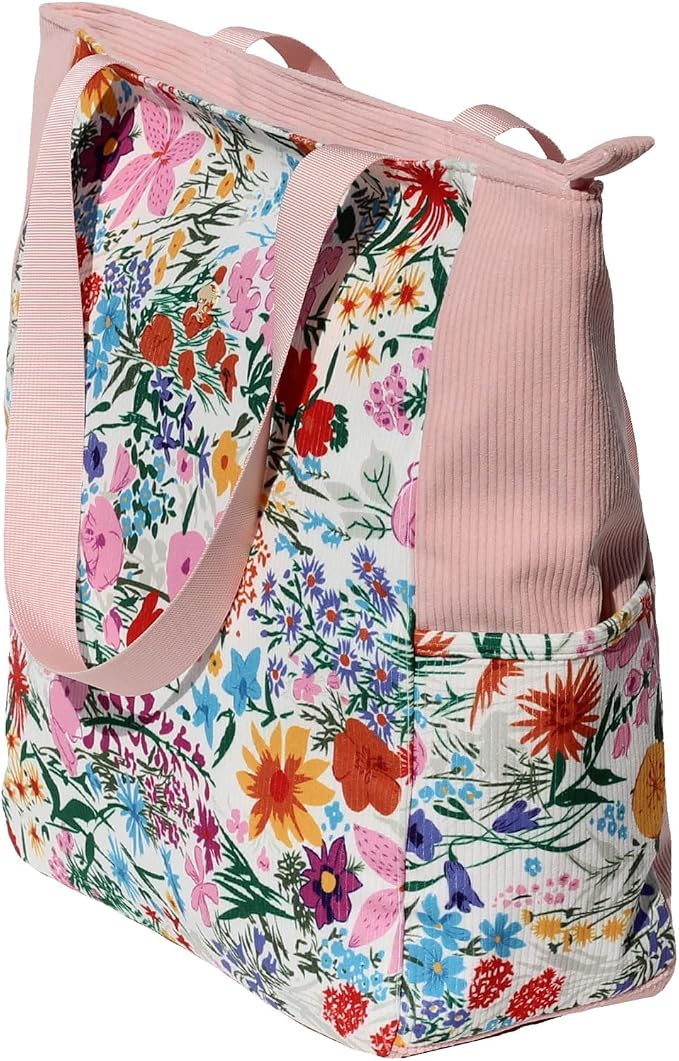 ESVAN Original Floral Water Resistant Large Tote Bag Shoulder Bag for Gym Beach Travel Daily Bags Upgraded - Image 4