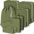 Compression Packing Cubes, Lumesner 8 Set Travel Packing Cubes for Carry on Suitcases, Compression Suitcase Organizers Bag Set & Travel Cubes (Army green, 8-piece) by Lumesner