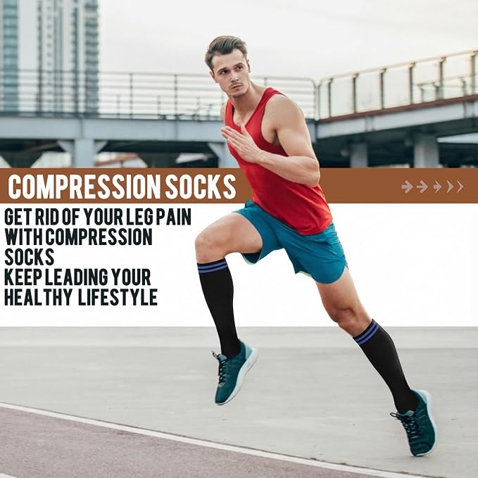 ACTINPUT Copper Compression Socks Men & Women 4 Pairs,Best Support for Nurses,Running,FLying,Athletic - Image 3