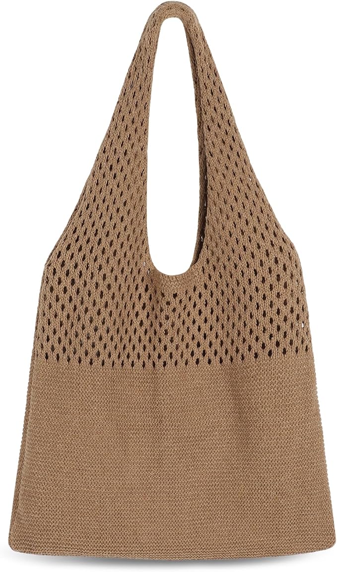 Sightor Crochet Tote Bag, Mesh Beach Bag Knit Summer Hobo Bag for Women | Beach Tote bag Vacation Outfits Aesthetic Boho Bag by Sightor