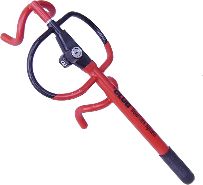 The Club 7500 Quad Lock Club Vehicle and Air Bag Anti-Theft Device, Red by Unknown