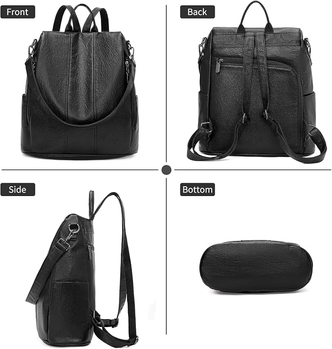 GAEKEAO Women Backpack Purse PU Leather Anti-theft Casual Shoulder Bag Convertible Large Satchel Bags for Travel Casual Work - Image 6