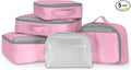 Traveler's Choice Cloverland Packing Cubes, 5-Piece Set, Pink by TravelersChoice