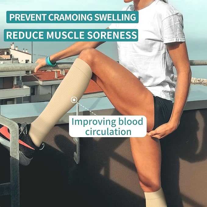Compression Socks for Women & Men Circulation(6 pairs)-Graduated Supports Socks for Running, Athletic Sports - Image 4