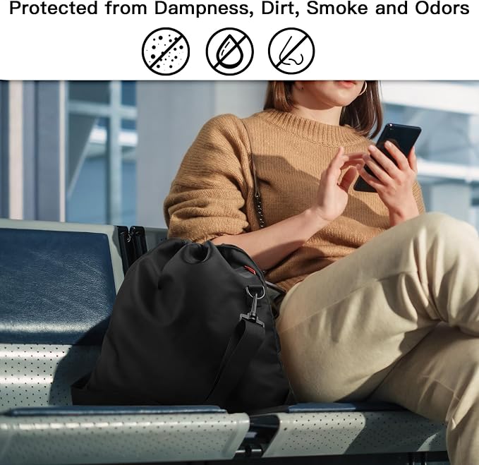 Homakover Travel Neck Pillow Bag for Memory Foam Travel Pillow,Luggage Travel Pillow Drawstring Bag Carrying Case with Trolley Sleeve&Adjustable Strap,Easily Attaches to Luggage,Backpacks - Image 5