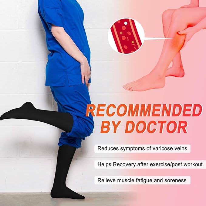 4 Pairs Compression Socks for Women Circulation-Best Support for Nurses,Running,Athletic,Travel - Image 2