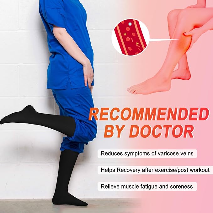 4 Pairs Compression Socks for Women Circulation-Best Support for Nurses,Running,Athletic,Travel - Image 2