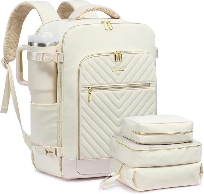 LOVEVOOK Large Travel Backpack for Women, TSA Carry on Backpack for Airplanes, 40L Personal Item Travel Bag for Women fits 17" Laptop,Waterproof Carry on Bag Airplane Approved with 3 Packing Cubes by LOVEVOOK
