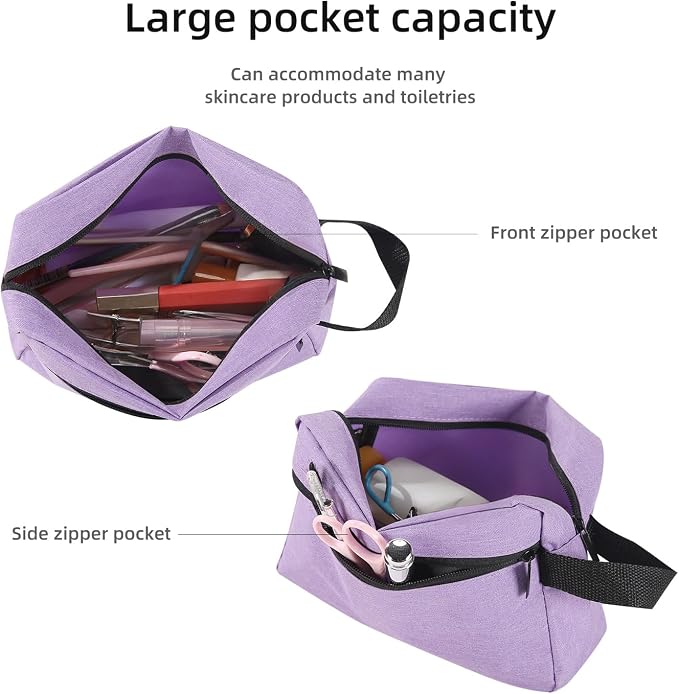 Icramsy Travel Toiletry bag Toiletry bag for women men Hanging Cosmetic bag Travel accessories for Women Men (Purple) - Image 4