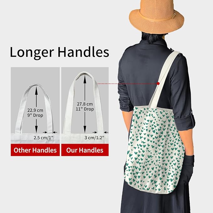 itgowisa Canvas Tote Bag for Women, Tote Bag with Zipper Inner Pocket, Zippered Canvas Bag for Shopping Work Grocery Everyday - Image 3