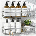 Adhesive Shower Caddy, Large Capacity Shower Racks for Inside Shower, No Drill Bathroom Shower Organizer and Storage, 2 Pack Silver Bathroom Shelves, Home Decor Rv Accessories, Apartment by Dimyno