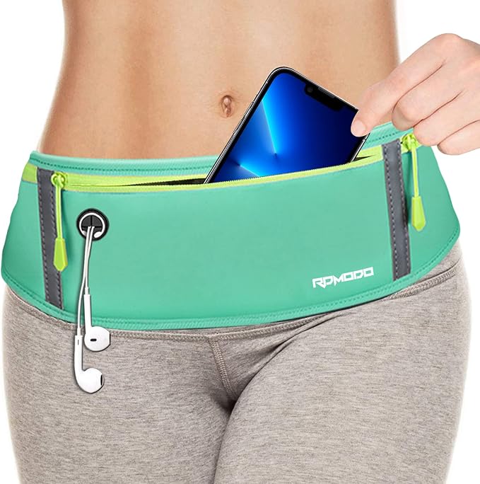 Running Belt for Women, Fanny Pack for Men Workout, Sky Blue | Running Waist Belt with 3 Zipper Pockets, Water Resistant Waistband, Lightweight & Adjustable Runners Belt for iPhone Samsung - Image 6