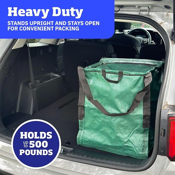 DURASACK 22-Gallon Zipper Top Heavy Duty Storage Tote Bags, 4-Pack, Green | Rugged Woven Polypropylene Moving Bag, Reusable Self-Standing Design, Holds up to 500 Pounds - Image 3