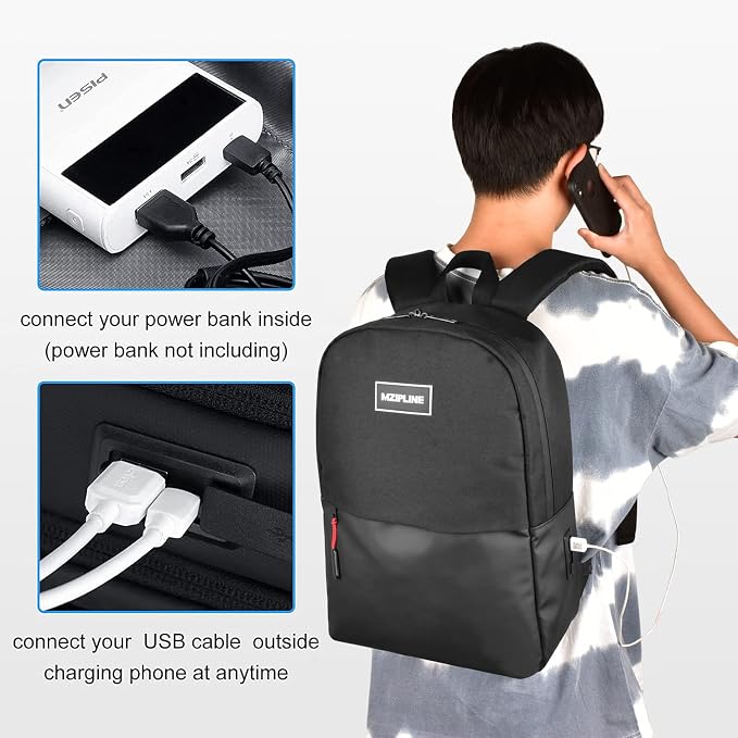 Backpack Bag-Smell Proof-Classics Casual Travel Daypack Travel bags for College Student Men & Women Work (Black/Black) - Image 4