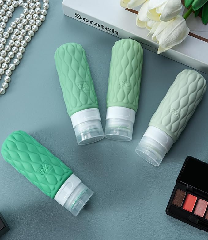 3.4oz Silicone Travel Bottles for Toiletries Refillable Liquid Accessories | for Shampoo and Conditioner, TSA Approved Leakproof Squeeze Bottles Travel-friendly with Labels/Clear Bag - Image 7