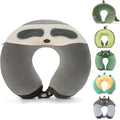 Memory Foam Kids Travel Neck Pillow for Ages 9+, Removable Cover, Sloth | Machine washable, 17 in neck size for teens and adults, 360-degree head and chin support, car and airplane use by NiuniuDaddy