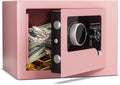 Digital Electronic Money Safe, Steel Security Lock Box with Keypad, Office Hotel Business Jewelry Gun Cash Safe, 0.23 Cubic Feet, 9.06" W x 6.69" D x 6.69" H（pink） by CDC+DIGI