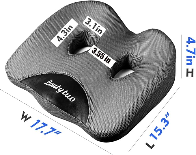 LOUTYTUO Seat Cushion Pillow,100% Memory Foam and Washable Cover,for Office Chair,Car Seat and Wheelchair,Tailbone & Sciatica & Back Pain Relief - Image 7