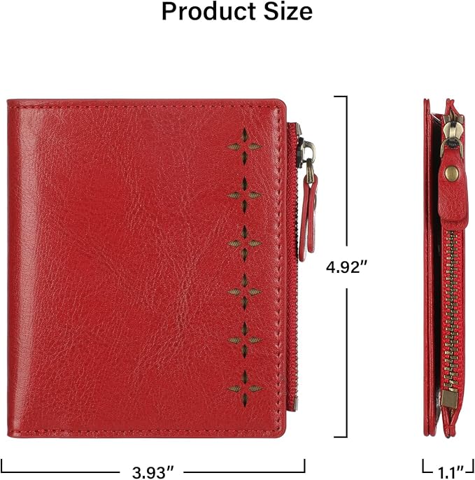 Ultra Thin Small Compact Leather Womens Girls Wallets RFID Blocking Credit Card Holder for Women - Image 5