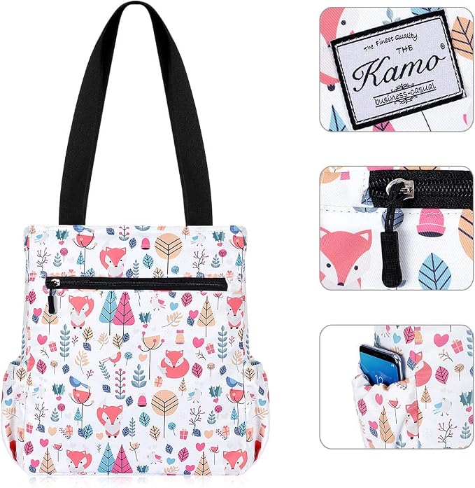KAMO Floral Tote Bag - Waterproof Lightweight Handbags Travel Shoulder Bag for Hiking Yoga Gym Swimming Travel Beach - Image 4