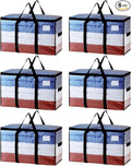 TAILI 6 Pack Clear Extra Large Moving Bags,Storage Bag with Visible Window | 93L Heavy Duty Totes For Storage,Wrap Around Handles,Alternative to Moving Boxes, College Dorm,Perfect for Moving by TAILI
