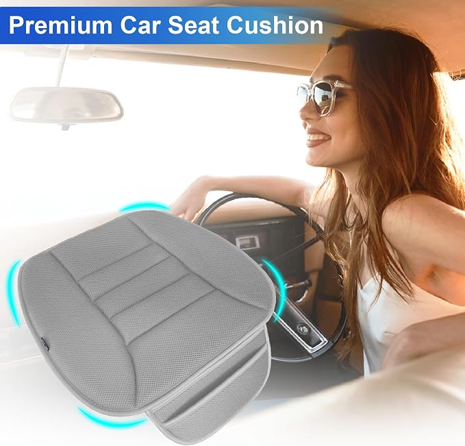 Lofty Aim Car Seat Cushion for Driving, Memory Foam Driver Seat Cushion | Car Seat Cushion for Long Driving, Automotive Seat Cushion for Pain Relief, Car Seat Pillow Fits Vehicles, Office, 4D Gray - Image 2