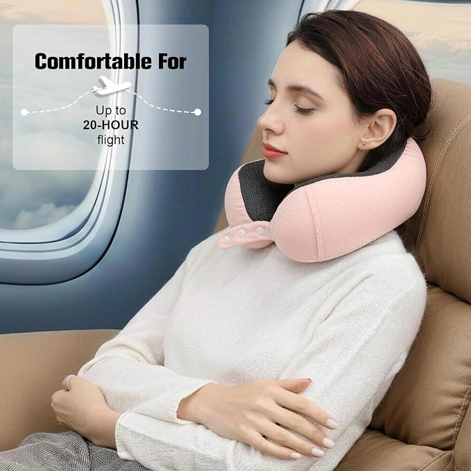Cirorld Neck Pillow for Traveling, Travel Pillows for Airplanes,100% Pure Memory Foam Travel Neck Pillow, Adjustable Flight Pillow, Portable Plane Accessories with Eye Mask, Earplugs, Carry Bag - Image 9