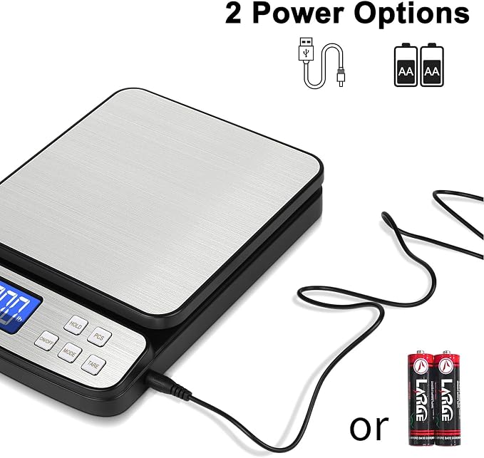 Fuzion Digital Shipping Postal Scale 88lb x 0.1oz, Stainless Steel Platform | All-in-1 Shipping Scale, Large Display, Hold/Tare/PCS Counting, Easy Calibration, 5 Units, Scale for Packages, Small Business - Image 3
