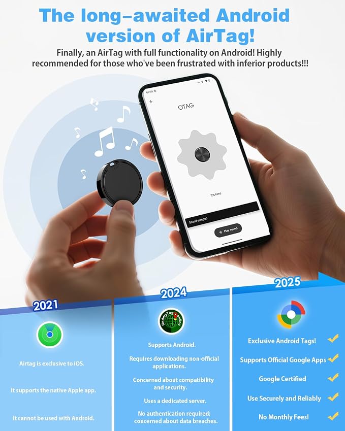 Air Tags for Android,Air Tags-4 Pack Android,Air Tracker Tags with 6 Case | 2 Year Battery Life,Google Find Trackers for Google'S Find Hub App,IP65 Waterproof Luggage Air Tracker Tag for Keys,Kids - Image 2
