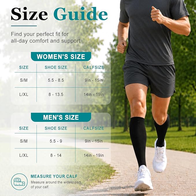 COOLOVER Copper Compression Socks for Women and Men(6 Pairs)-Best Support for Running, Athletic, Travel - Image 7