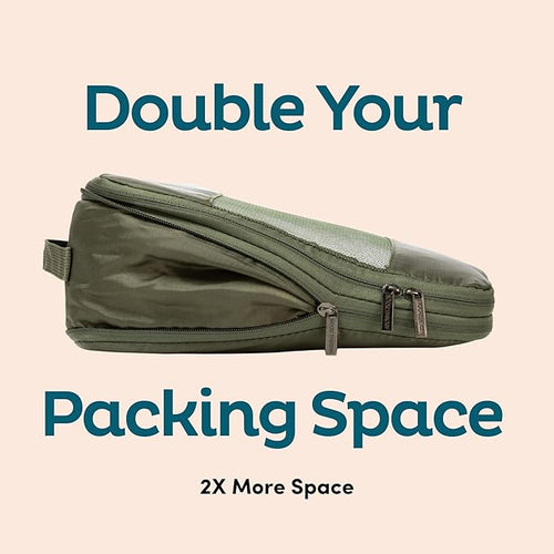10-Pack Large Compression Packing Cubes for Travel - Lightweight Compression Packing Cube Set, Water-Resistant Luggage Organizer Bags & Suitcase Organizers, Travel Cubes for Carry-On, Checked Luggage - Image 2