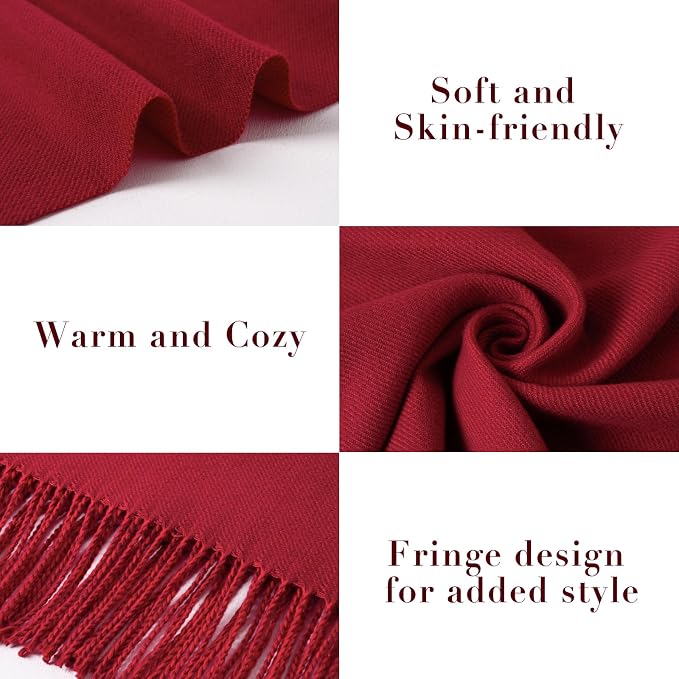 maamgic Women's Scarf Pashmina Shawls Blanket Scarf for Evening Dress | Soft Viscose Blend ,Lightweight,Large Scarf with Cozy Cashmere-Feel, Perfect For Weddings,Cruise Travel & Flights - Image 3