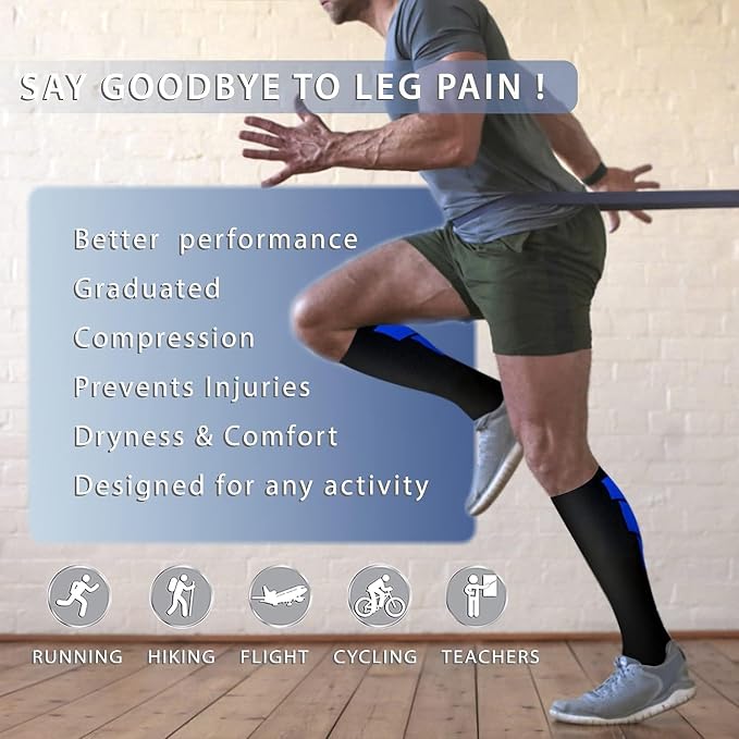 Copper Compression Socks 15-20 mmHg for Men & Women 8 Pairs – Circulation Support for Nurses, Travel, Running, Hiking, Soccer - Image 3
