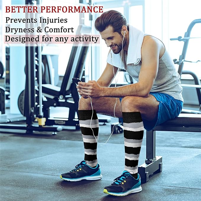 CHARMKING Compression Socks for Women & Men Circulation (8 Pairs) 15-20 mmHg Best Calf Socks Support for Athletic Cycling - Image 3