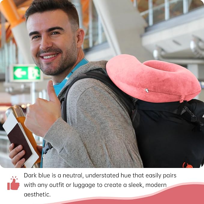 2 Packs Travel Neck Pillow Cover, Reusable U Shaped Washable Cover (Pink) - Image 7
