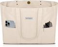 HOMESPON Large Canvas Tote Bag, Magnetic Work Laptop Pack for Women | Everything Bag, Multi Pockets, Internal Laptop Sleeve by HOMESPON
