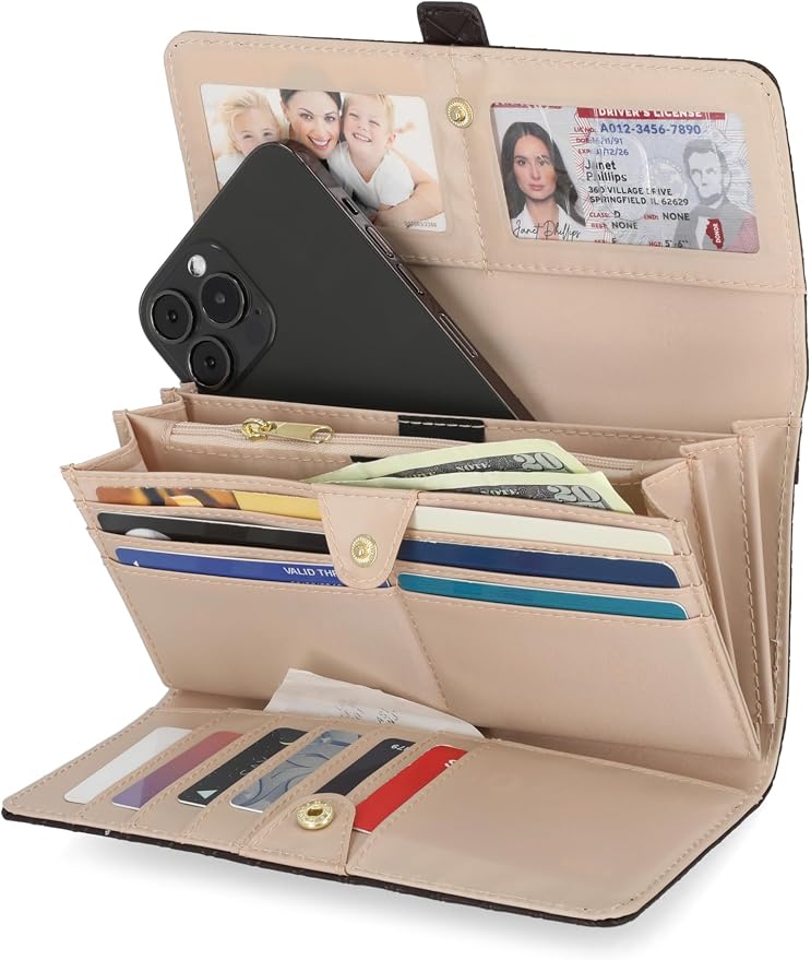 Mundi File Master Womens RFID Blocking Wallet Clutch Organizer With Change Pocket - Image 2