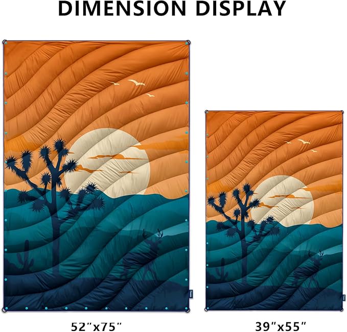 Camping Blanket,Puffy Blanket Lightweight Packable Camping Blanket Outdoor Blanket for Camping,Traveling, Stadium, Hiking, Picnics - Image 3