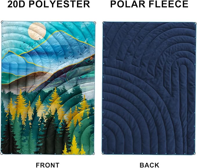 Camping Blanket,Puffy Blanket Lightweight Packable Camping Blanket Outdoor Blanket for Camping,Traveling, Stadium, Hiking, Picnics - Image 3