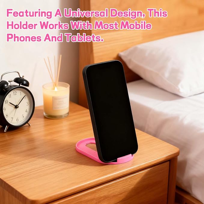 6PCS Foldable Phone Stand - Colorful Desk Office Cell Phone Holder, Mobile Tablet Holder for Airplane Headphone, Essential CellPhone Accessories, Portable Versatile Stand for Travel(6 Colors) - Image 2