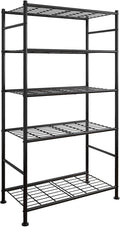 Sakugi Storage Shelves - 5 Tier Shelf Organizer, Heavy Duty Garage Shelving Unit with Leveling Feet, Stable Metal Shelves Organizer for Pantry, Kitchen and Closet, 33.0" W x 12.6" D x 72.0" H, Black by Sakugi
