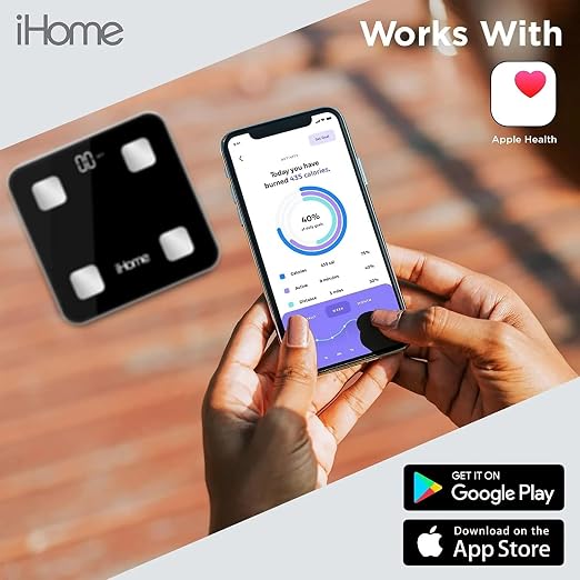 iHome Digital Bluetooth Smart Scale for Body Weight, Weight Scale, Including BMI, Body Fat, Muscle Mass, Batteries Included (Black Smart Bluetooth) - Image 3