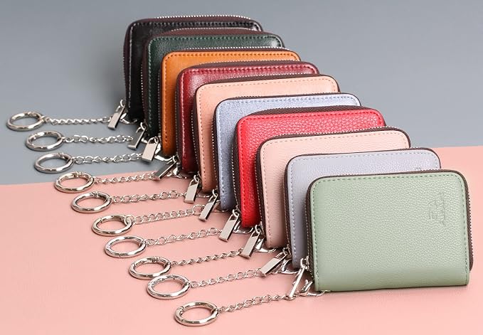 FurArt Zipper Wallet Women RFID Credit Card Holder keychain Wallet | ID Window RFID Blocking Compact Small business 15/16 slots - Image 7