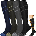 ACTINPUT Copper Compression Socks Men & Women 4 Pairs,Best Support for Nurses,Running,FLying,Athletic by ACTINPUT