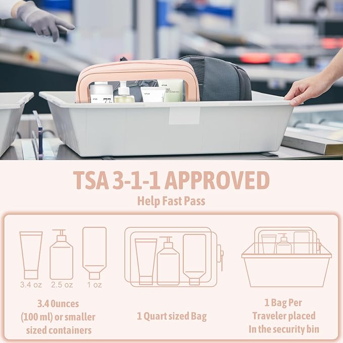 YOPCDJ 3Pack Clear Toiletry Bag,TSA Approved Travel Makeup Pouch with Zipper for Cosmetics and Toiletries，Diaper Bag Organizer Pouch Set，Women's Purse Organizer and Clear Car Bag - Image 4