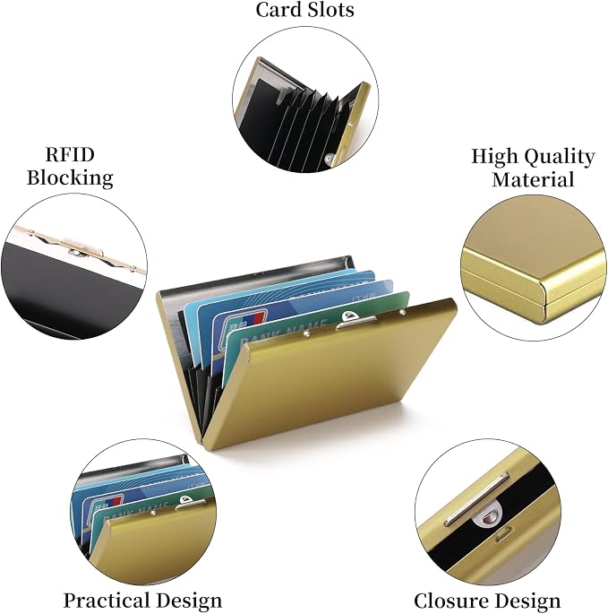 Stainless Steel Credit Card Wallet RFID Blocking Metal Case Pocket Business Card Holder for Women and Men - Image 4